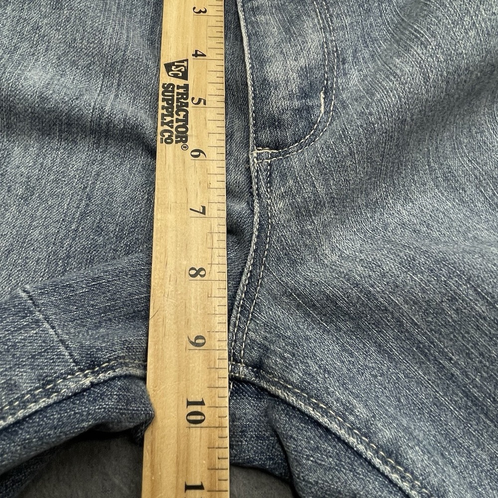 Democracy Patchwork Jeans Sz 12 Jeans Stretchy Distressed Raw Ankle Cropped - Picture 9 of 10